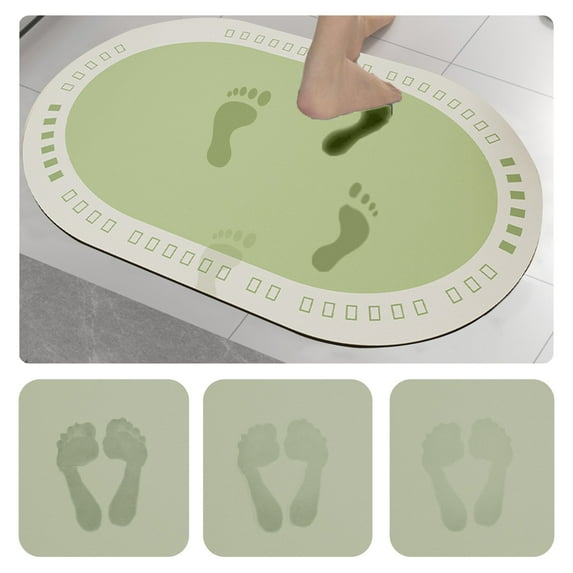 UttpKLBx Soft Shaggy Bath Room Floor Mats Microfiber Bathroom Rugs Bathroom Floor Mat Modern Bathroom Rug, Small Bathroom Decor (Green)