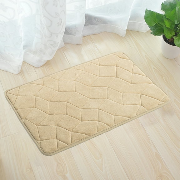 UttpKLBx Ultra Soft and Absorbent Bathroom Mat Washable Soft Shower Shag Bath Rugs Washable Non Slip Bath Mat Bathroom Non-Slip Foot Mats, Bathroom Essentials (Khaki)