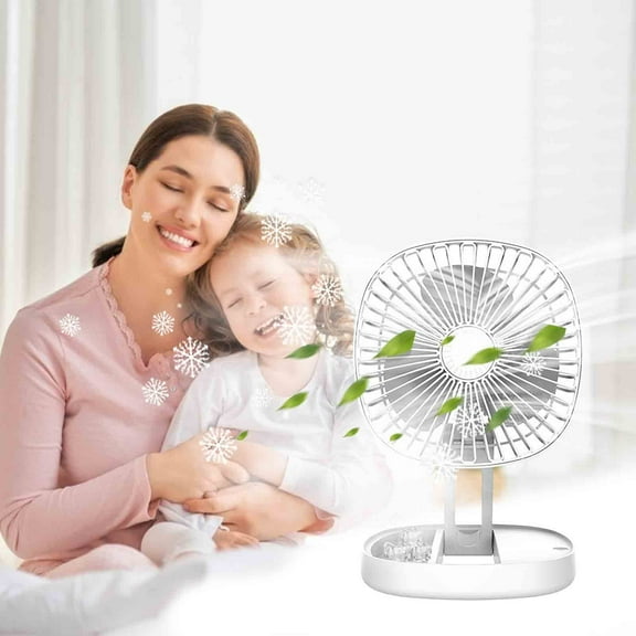 UttpKLBx Usb Air Conditioner Mini Portable Fan Tower Fan Powerful Small Fan, for Office, Kitchen, Home (White)