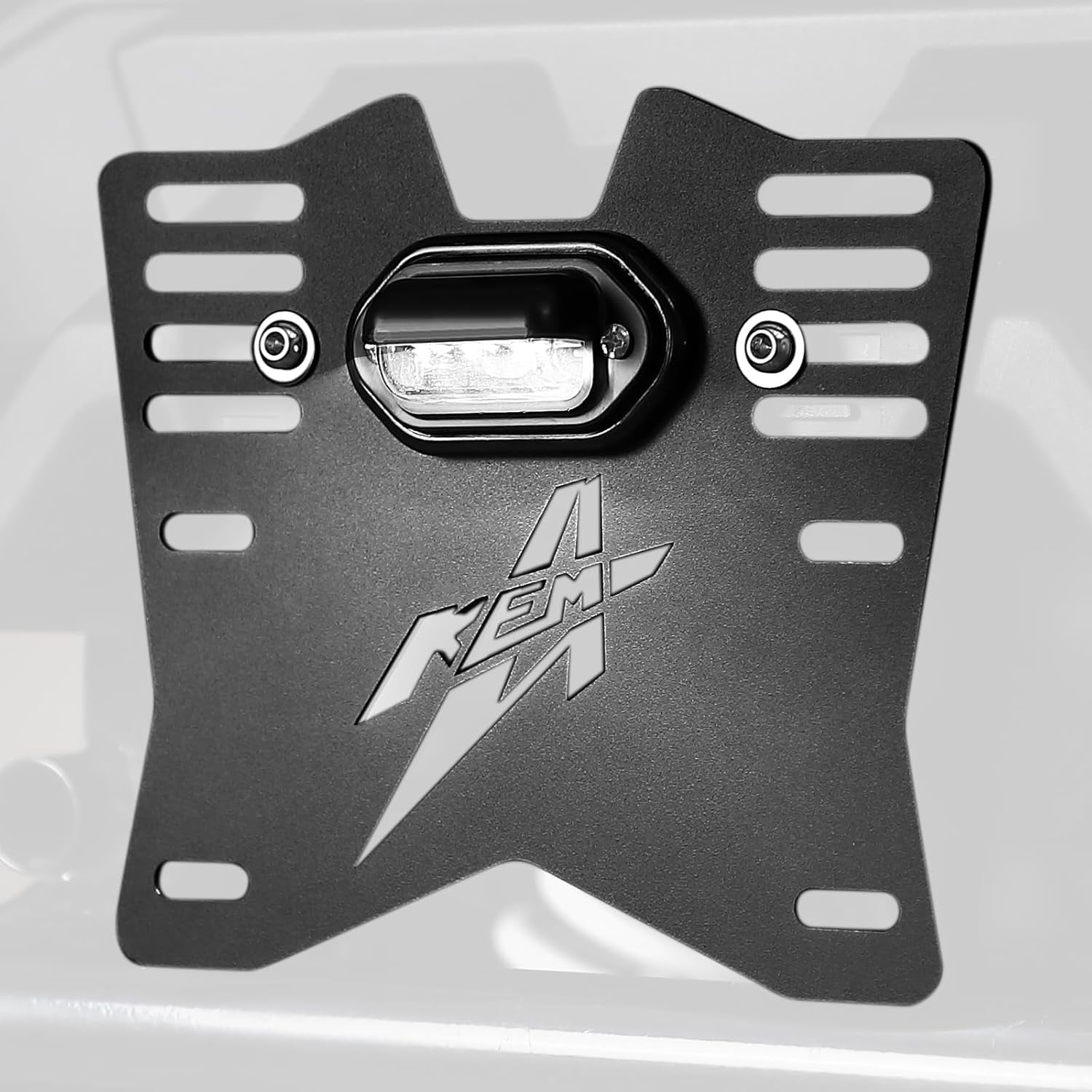 Utv License Plate Holder, No Drill Needed With Clamp Mount Lighted