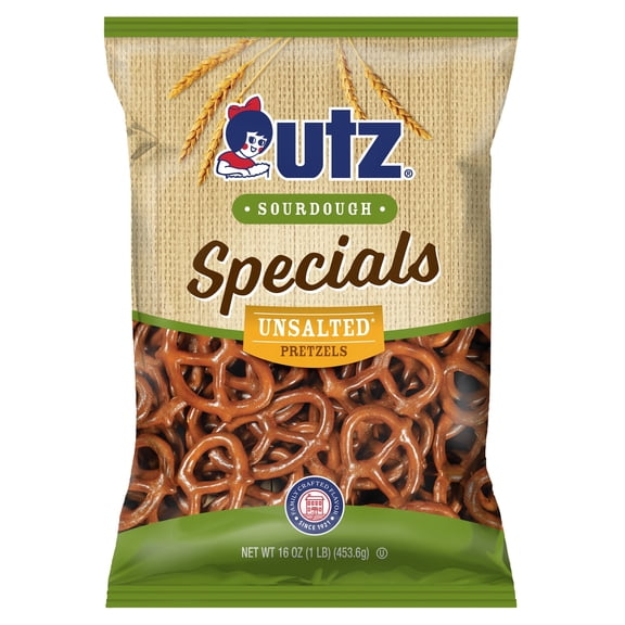 Utz Sourdough Specials Unsalted Pretzels, 16 oz. - Pack of 10