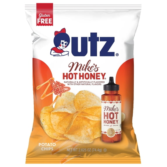 Utz Mike's Hot Honey Potato Chips, 2.625oz - Pack of 14