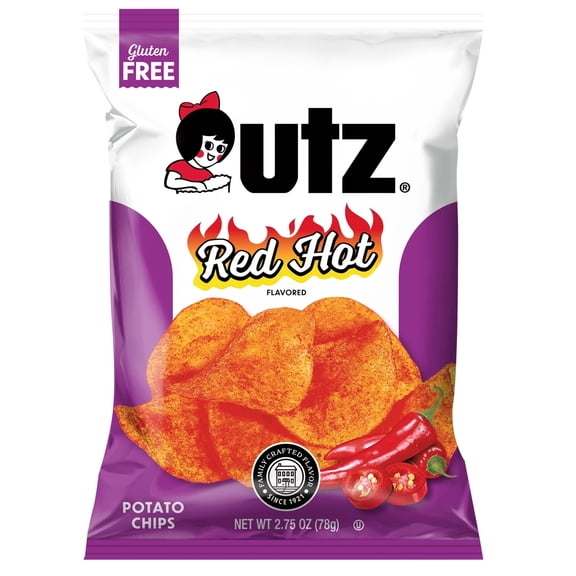 Utz Red Hot Potato Chips, 2.75 oz. - Pack of 14