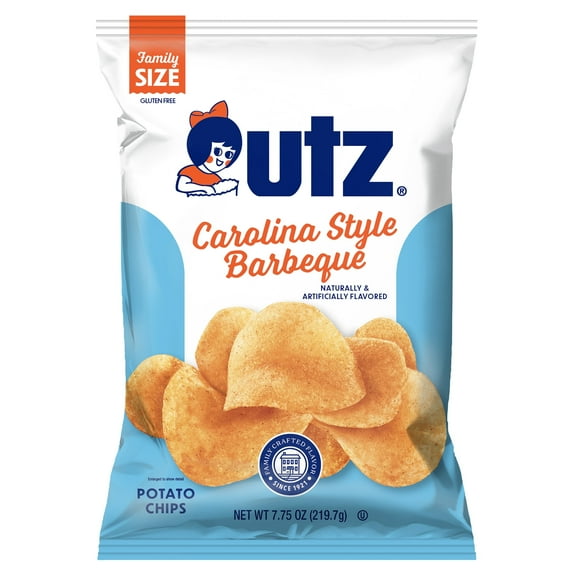 Utz Carolina BBQ Potato Chips, Tangy Vinegar Style, 7.75 oz, 14 Count