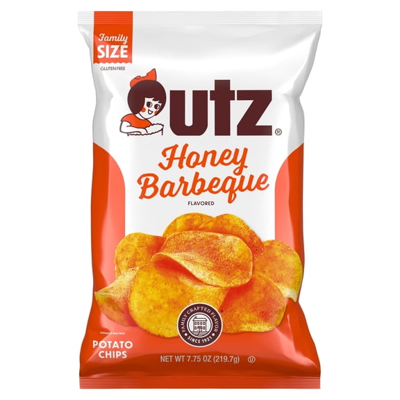 Utz Honey Barbeque Potato Chips, 7.75 oz. - Pack of 14