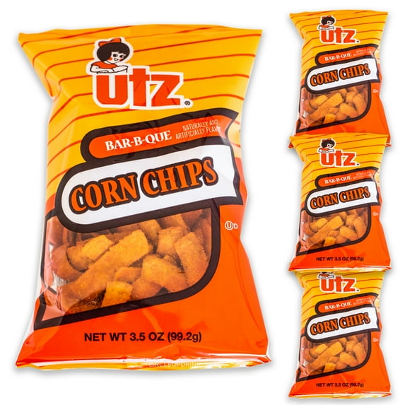 Utz BBQ Corn Chips - Crispy, Crunchy Delicious BBQ Corn Flavors - 4, 3.5oz bags