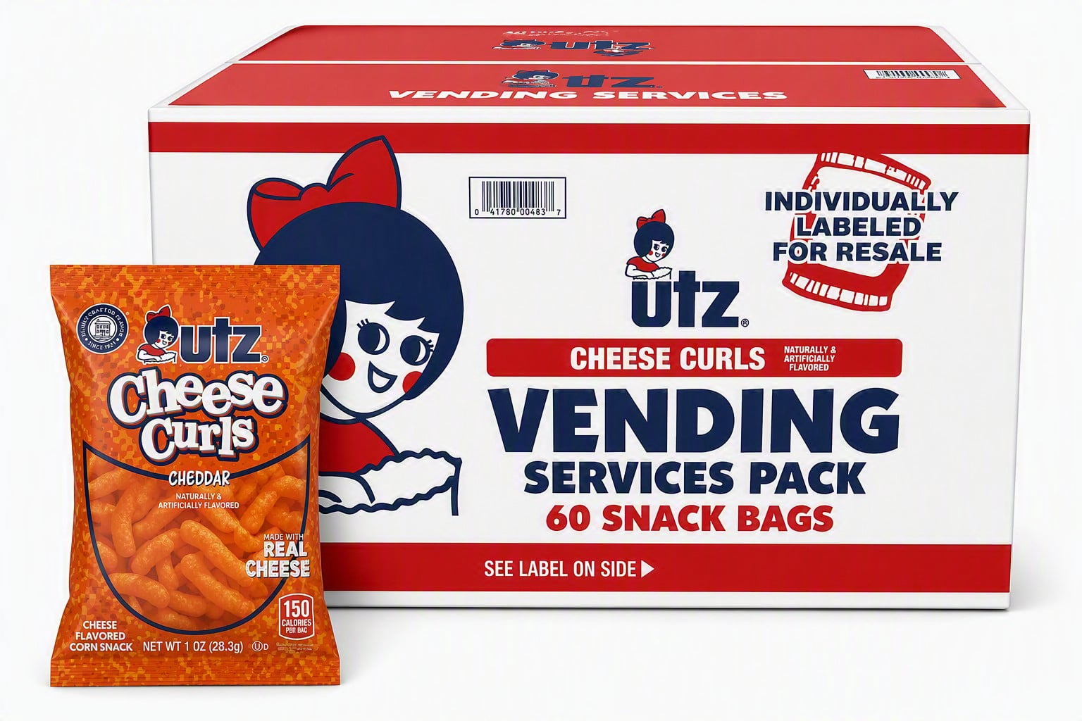 Utz Cheese Curls Vending Services Pack, 1 oz (60 Count)