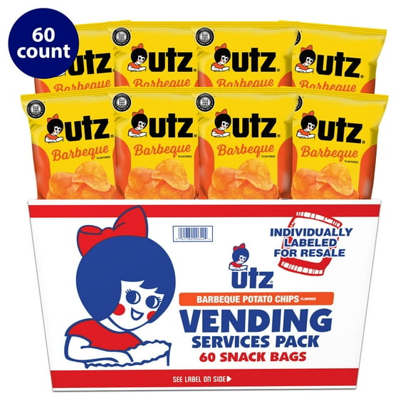Utz Barbecue, Multipack, Gluten-Free, Potato Chips, 1 oz, 60 Count