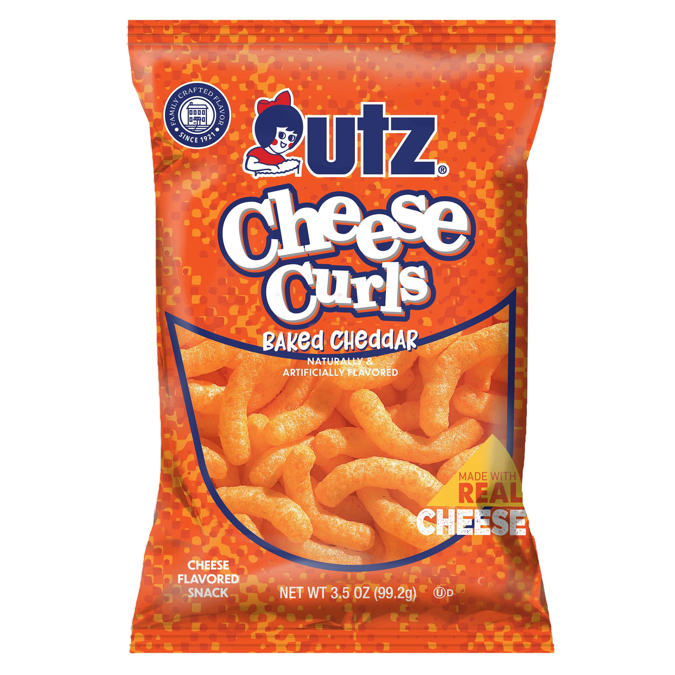 Utz Cheddar Cheese Curls, 3.5 oz Bag