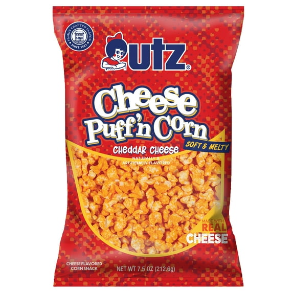 Utz Cheddar Cheese Puff'n Corn, 7.5 oz Bag