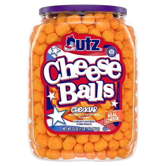 Utz Cheese Balls, 23 oz Barrel