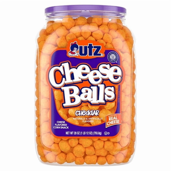 Utz Cheeseball Barrel, 28 oz.