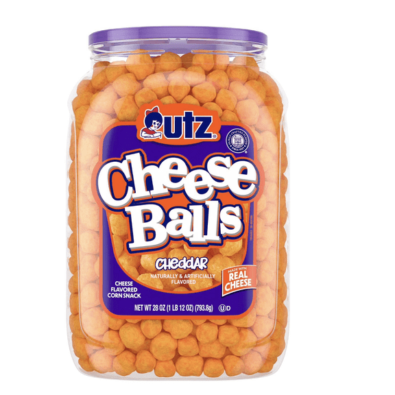 Utz Cheeseball Barrel, 28 oz.