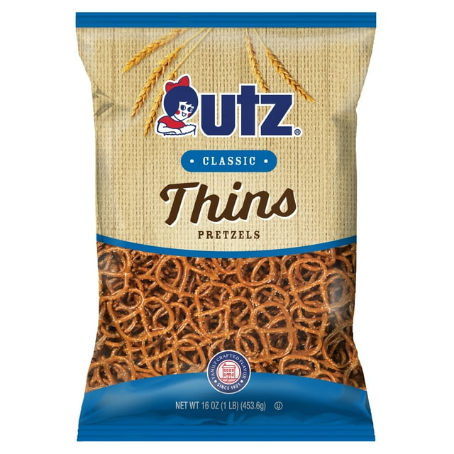 Utz Classic Thins Pretzels, 16 oz Bag