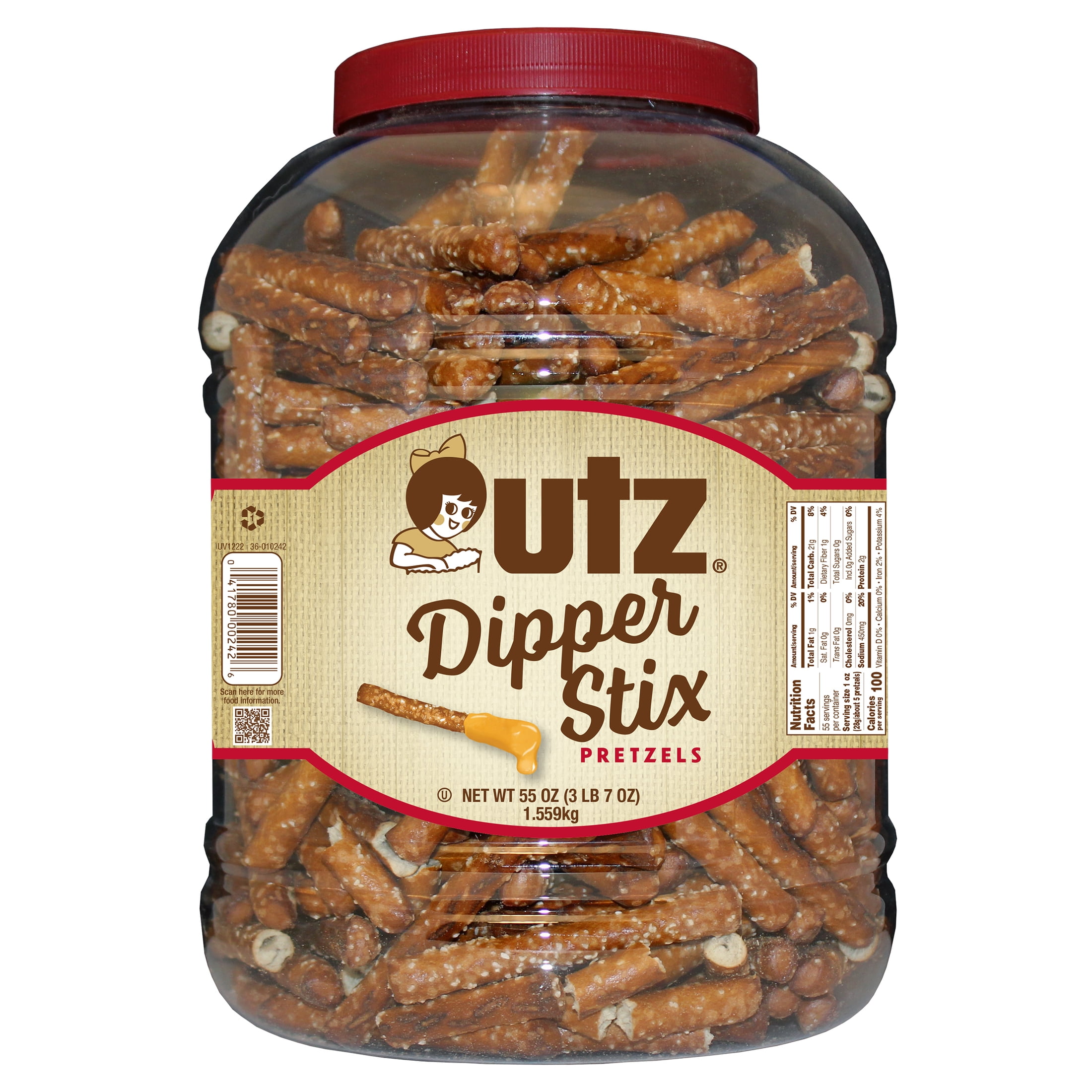 Utz Dipper Stix Pretzels, 55 oz Barrel