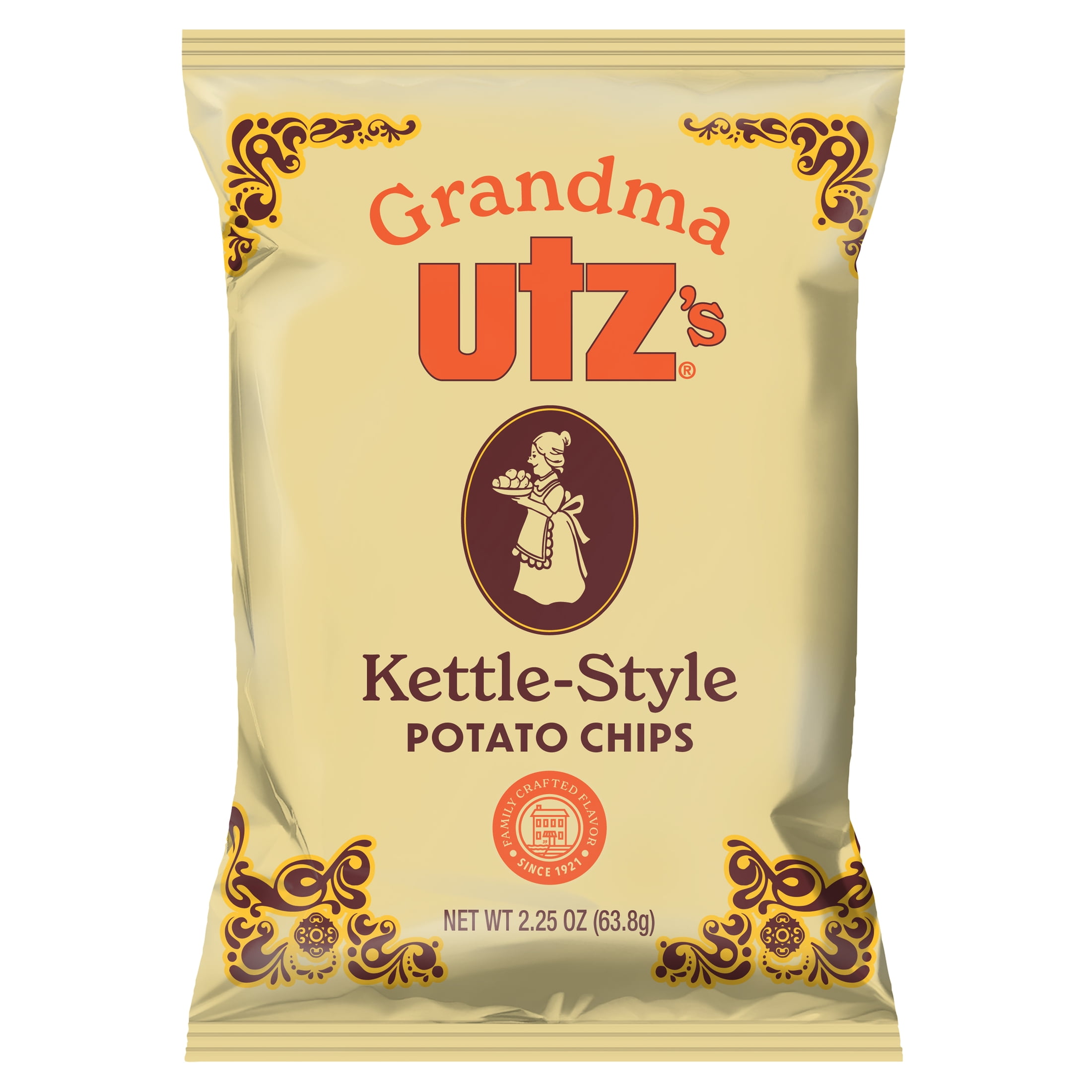 Utz Grandma Utz's Kettle-Style Potato Chips, Gluten-Free, 2.25 oz Bag