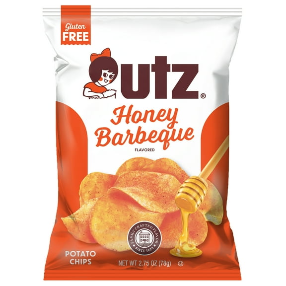 Utz Honey Barbeque Potato Chips, Gluten-Free, 2.75 oz Bag
