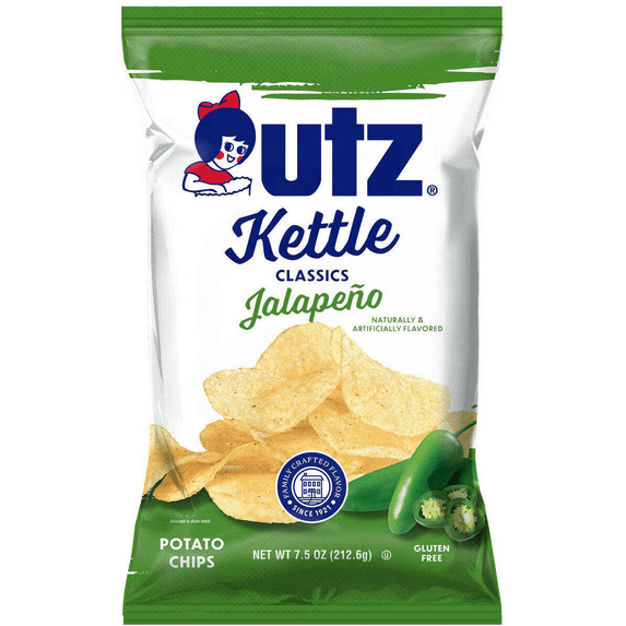 Utz Kettle Classics Jalapeno Crunchy Potato Chips, 3-Pack 7.5 oz. Bag