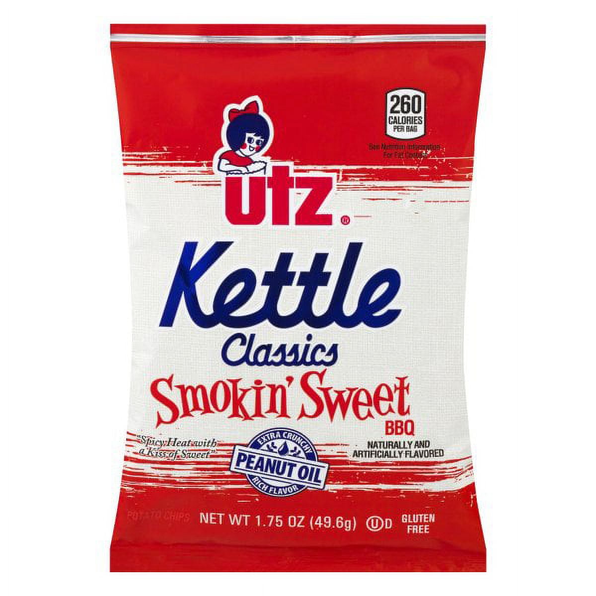 Utz Kettle Classics Smokin Sweet Crunchy Potato Chips, 1.875 Oz
