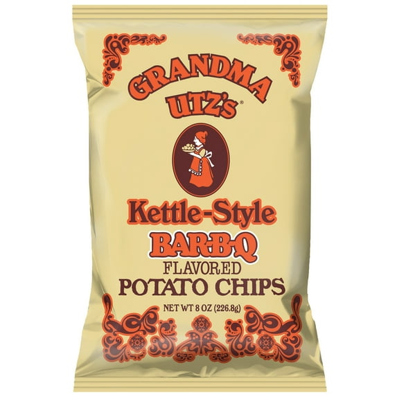 Utz Grandma Utz's Bar-B-Q Kettle-Style Potato Chips, Gluten-Free, 8 oz Bag