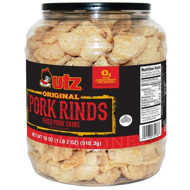 Utz Original Pork Rinds, 18 oz Barrel