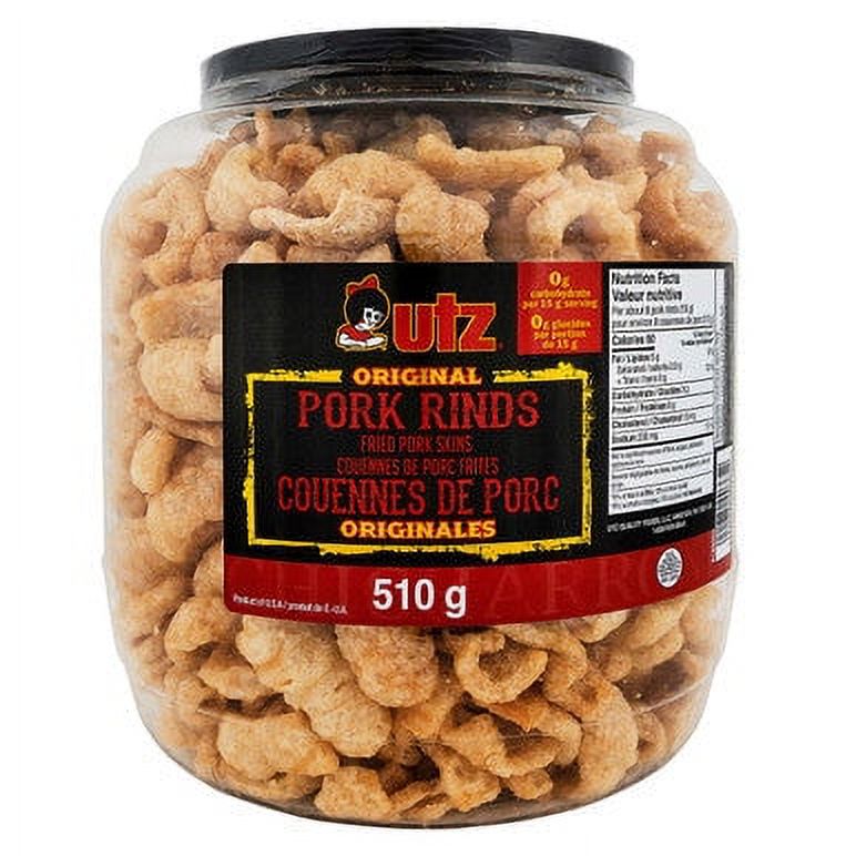 Utz Original Pork Rinds, Fried Pork Skins, 510g/17.8 oz. Tub {Imported