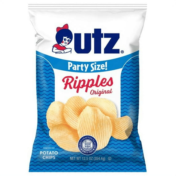 Utz Original Ripples Potato Chips, 3-Pack 12.5 oz. Party Size Bags