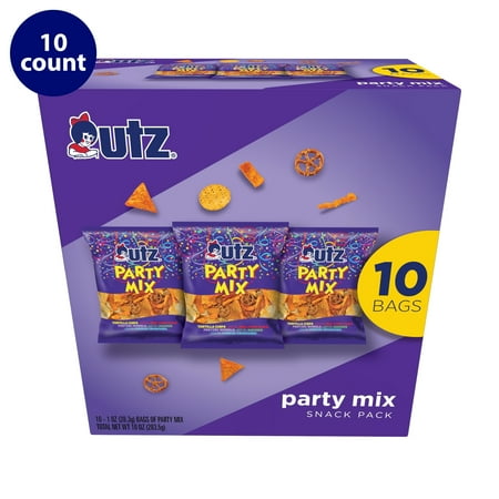 Utz Party Mix Snack Pack, Multipack, 1 oz, 10 Count