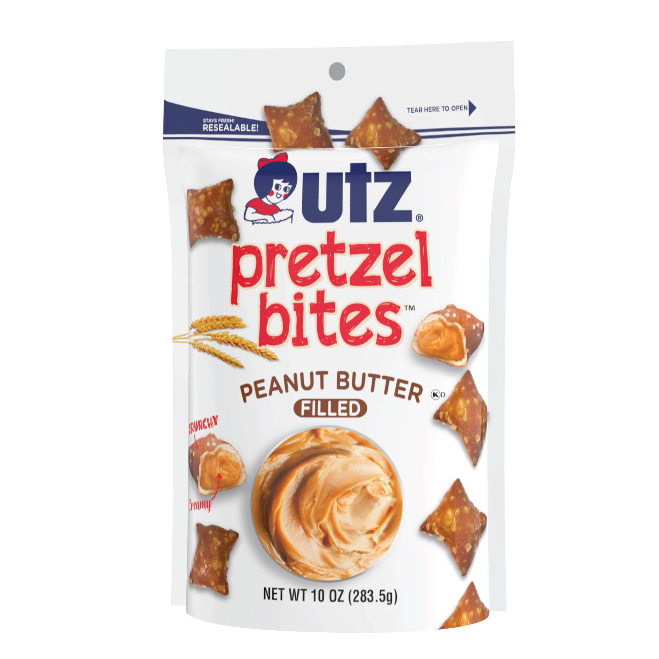 Utz Peanut Butter Filled Pretzel Bites, 10 oz Pouch