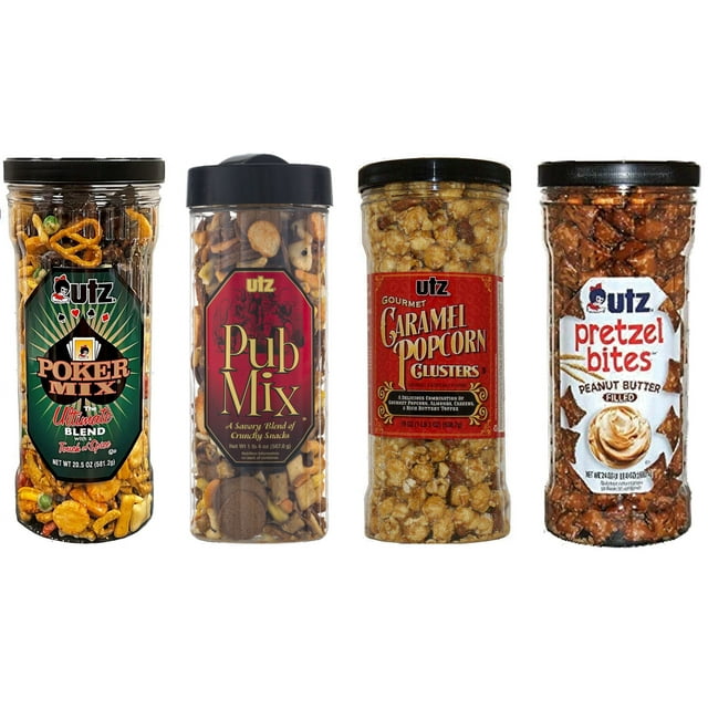 Utz Peanut Butter Pretzel Bites, Poker Mix, Pub Mix & Gourmet Caramel