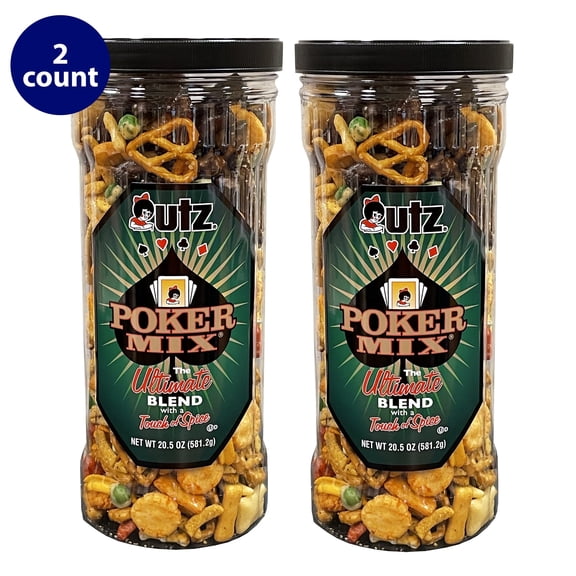 Utz Poker Mix Snack Barrel, 20.5 oz. - Pack of 2