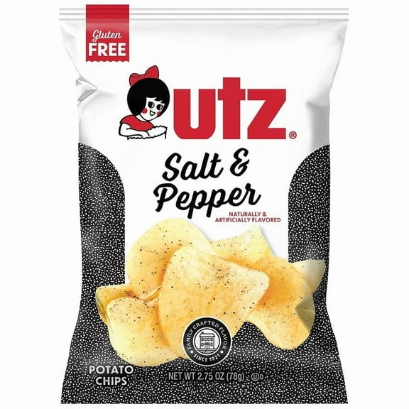 Utz Potato Chips Salt & Pepper 2.75 oz Pack of 2