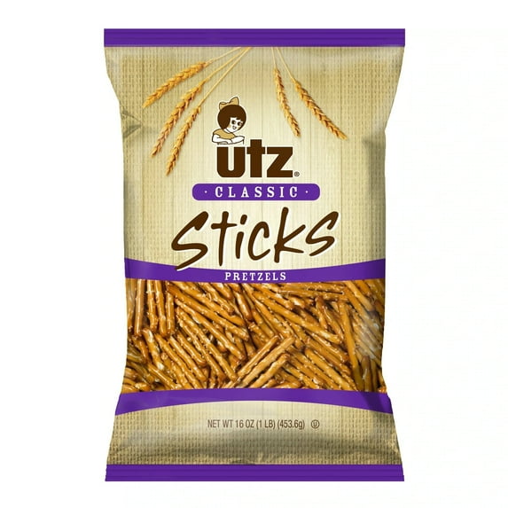 Utz Quality Foods Classic Pretzel Sticks, 3-Pack 16 oz. Bags