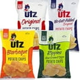 thumbnail image 1 of Utz Quality Foods 9.5 oz. Family Size Variety 4- Pack Potato Chips (Original, No Salt, BBQ, Sour Cream & Onion), 1 of 2