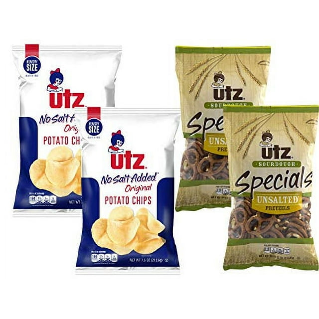 Utz Quality Foods No Salt Added Potato Chips And Unsalted Sourdough Pretzels Low Sodium Diet 0323