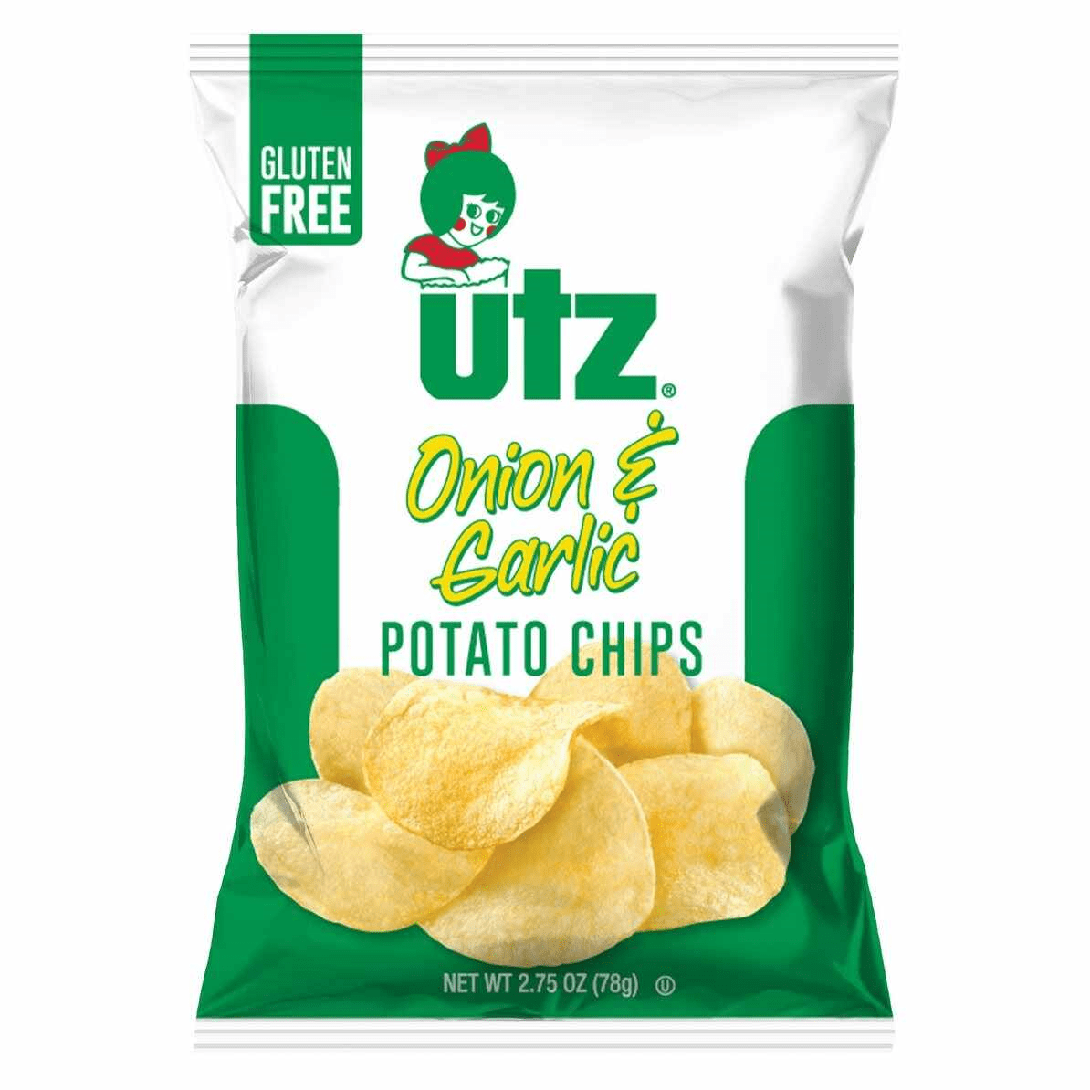 Utz Quality Foods Onion & Garlic Potato Chips, 14 Count Carton Single