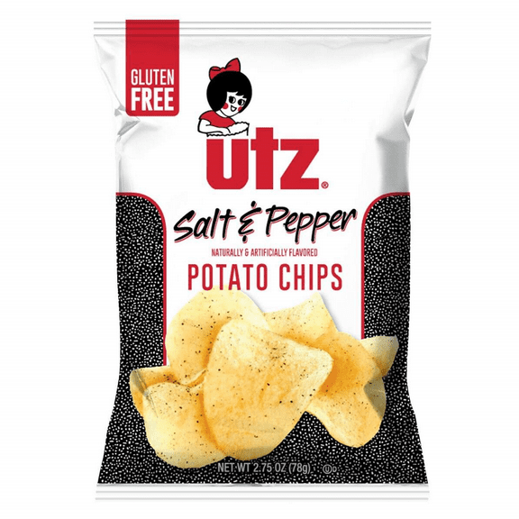 Utz Quality Foods Salt & Pepper Potato Chips, 14 Count Carton Single Serve Bags