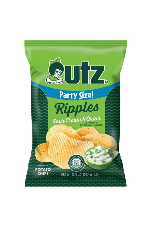Ripples Sour Cream & Onion Potato Chips 12.5 oz Bag (Pack of 2)
