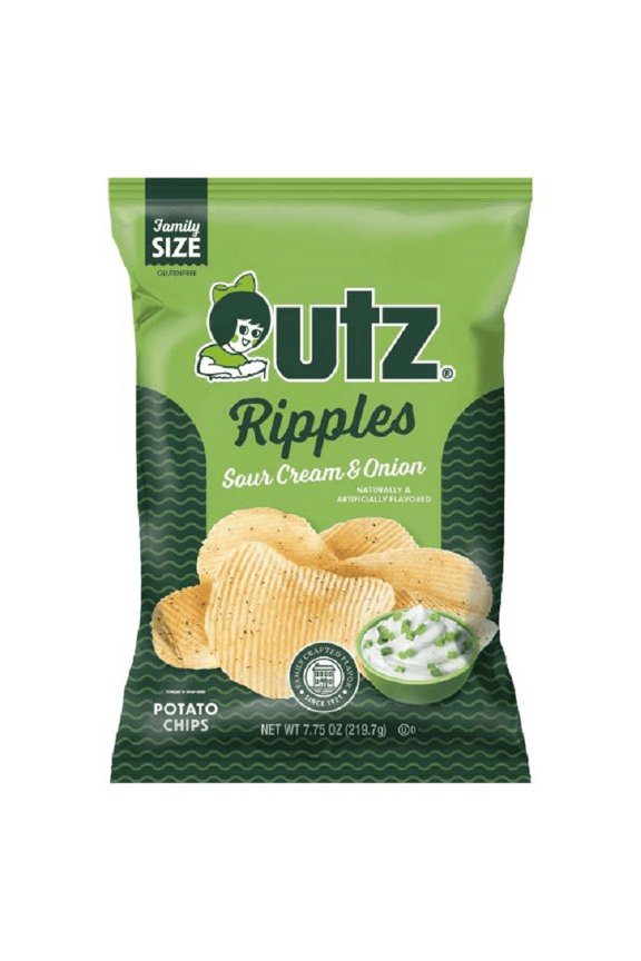 Ripples Sour Cream & Onion Potato Chips, 4-Pack 7.75 oz. Family Size Bags
