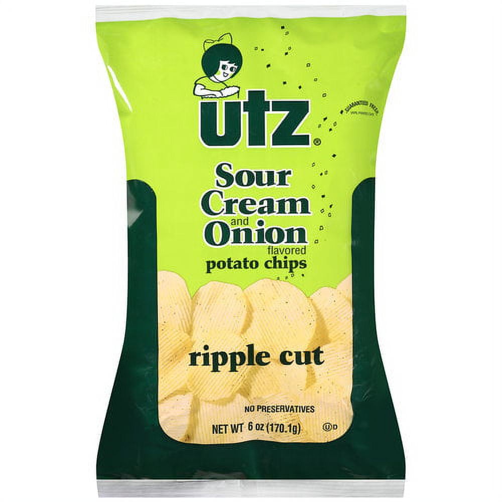 Utz Ripples Sour Cream & Onion Potato Chips, 6 Oz.