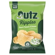 Utz Ripples Sour Cream & Onion Flavored Potato Chips 7.75 oz Family Size Bag