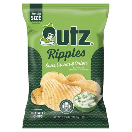 Utz Ripples Sour Cream & Onion Flavored Potato Chips 7.75 oz Family Size Bag