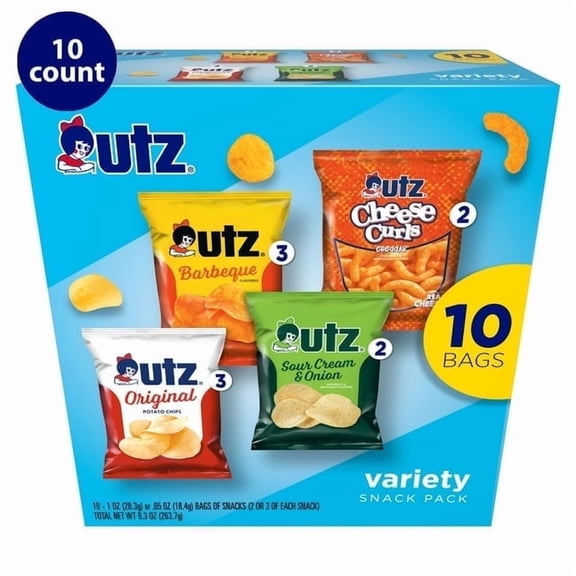 Utz Snack Pack, Variety Pack, Potato Chips, 1 oz, 10 Count - 2 pack