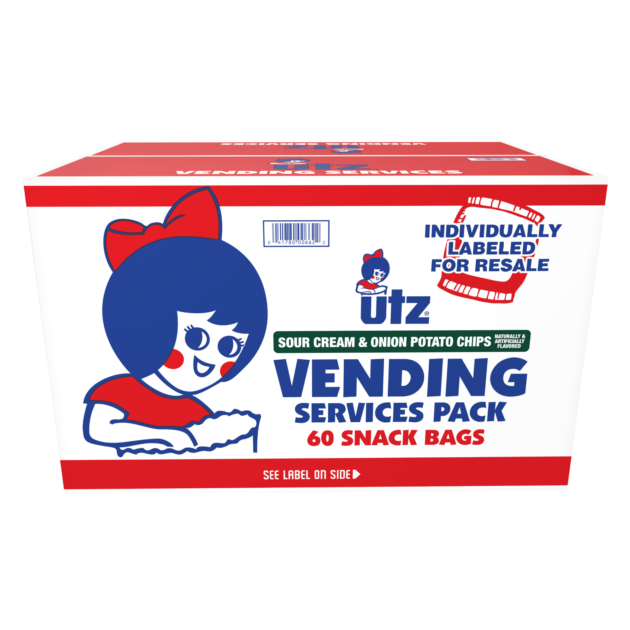 Utz Sour Cream & Onion, Multipack, GlutenFree, Potato Chips, 1 oz, 60