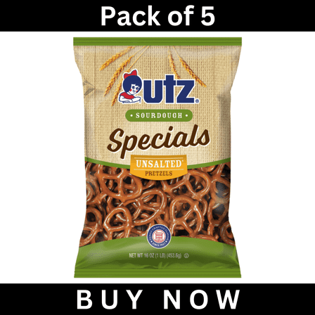 Utz Sourdough Pretzels, Specials, Lightly Salted, 16 oz (Pack of 5)