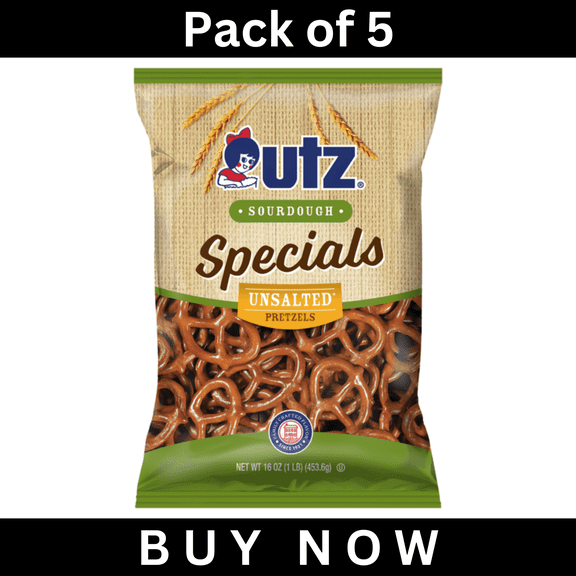Utz Sourdough Pretzels, Specials, Lightly Salted, 16 oz (Pack of 5)