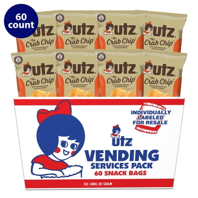 Utz The Crab Chip Chesapeake Seasoned, Multipack, Gluten-Free, Potato Chips, 1 oz, 60 Count
