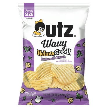 Utz Wavy HeluvaGood!® Buttermilk Ranch Potato Chips, Gluten-Free, Family Size, 7.75 oz Bag