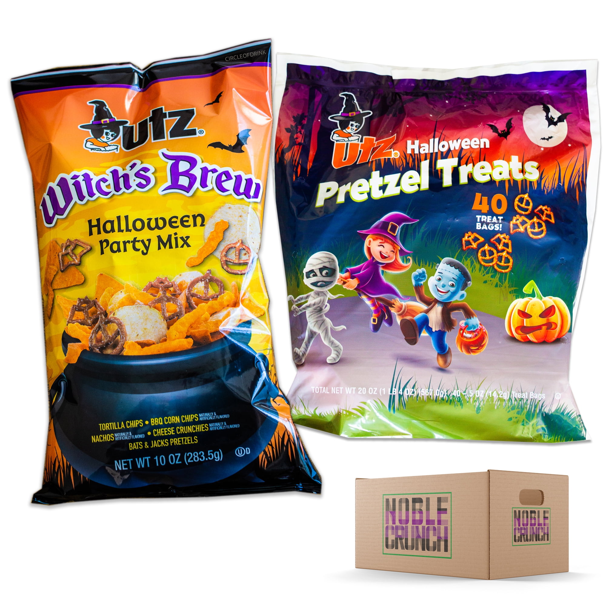 Utz Witch's Brew Halloween Party Mix (1, 10oz bag) Pretzels Treats (40, 5oz bags) Bundled by