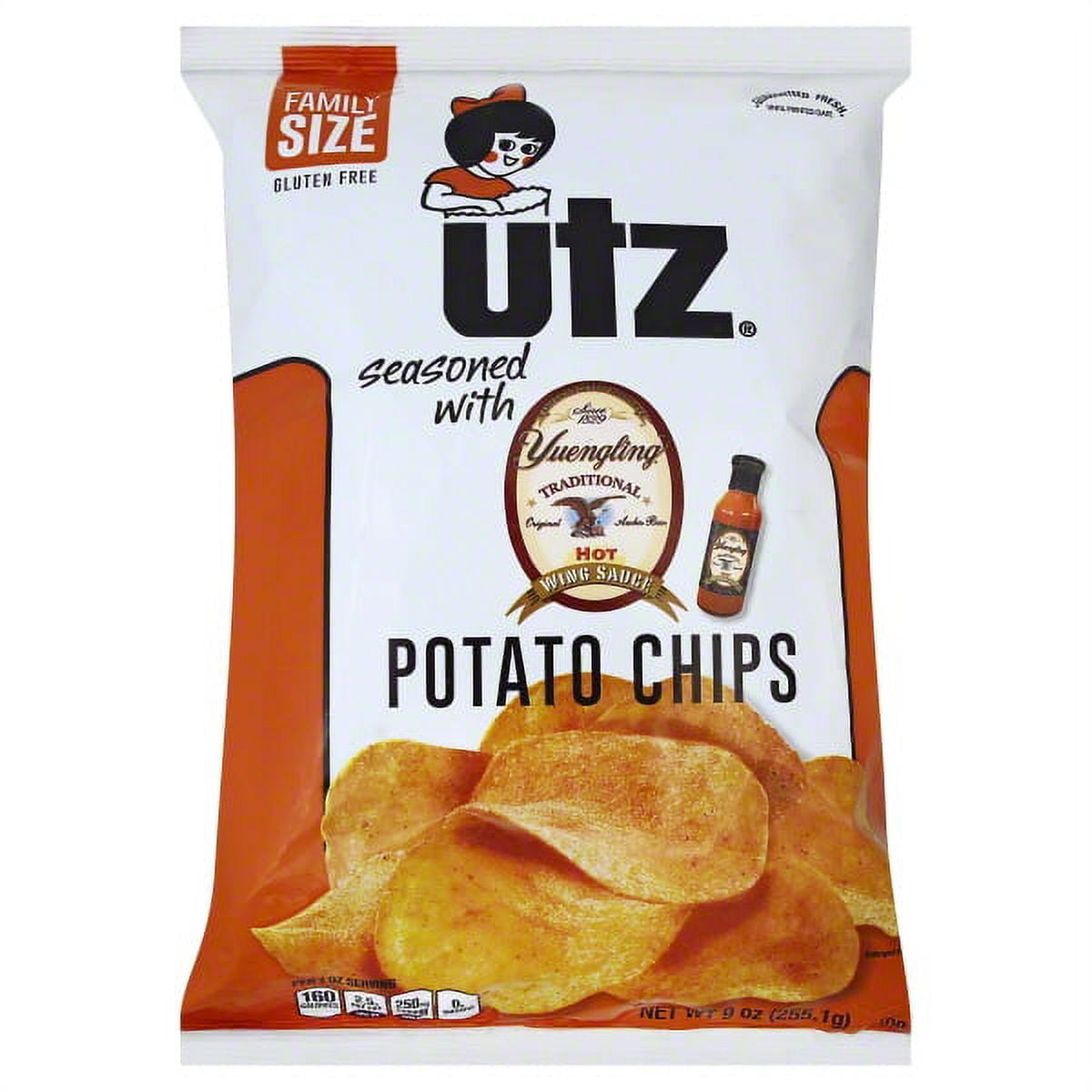Utz Yuengling Hot Wing Sauce Seasoned Potato Chips, 9 Oz.